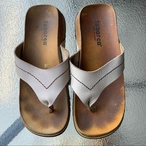 Genuine leather and cork thong sandals size 7